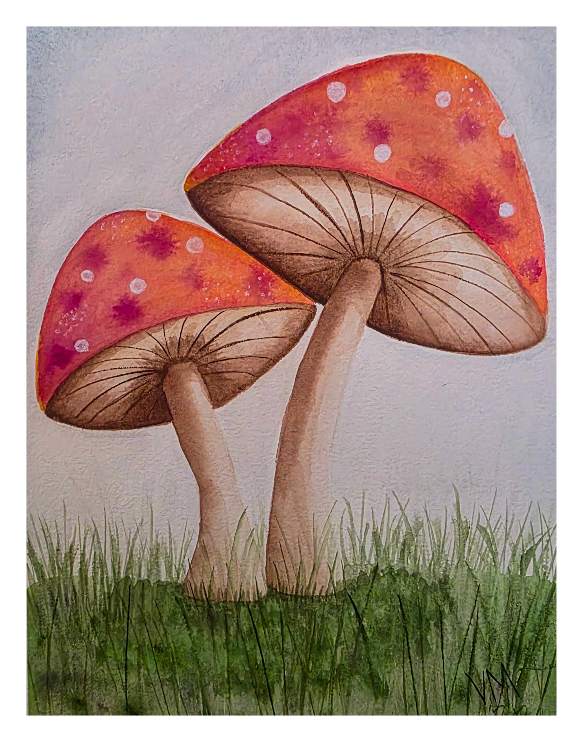 Whimsy Mushrooms 11x14